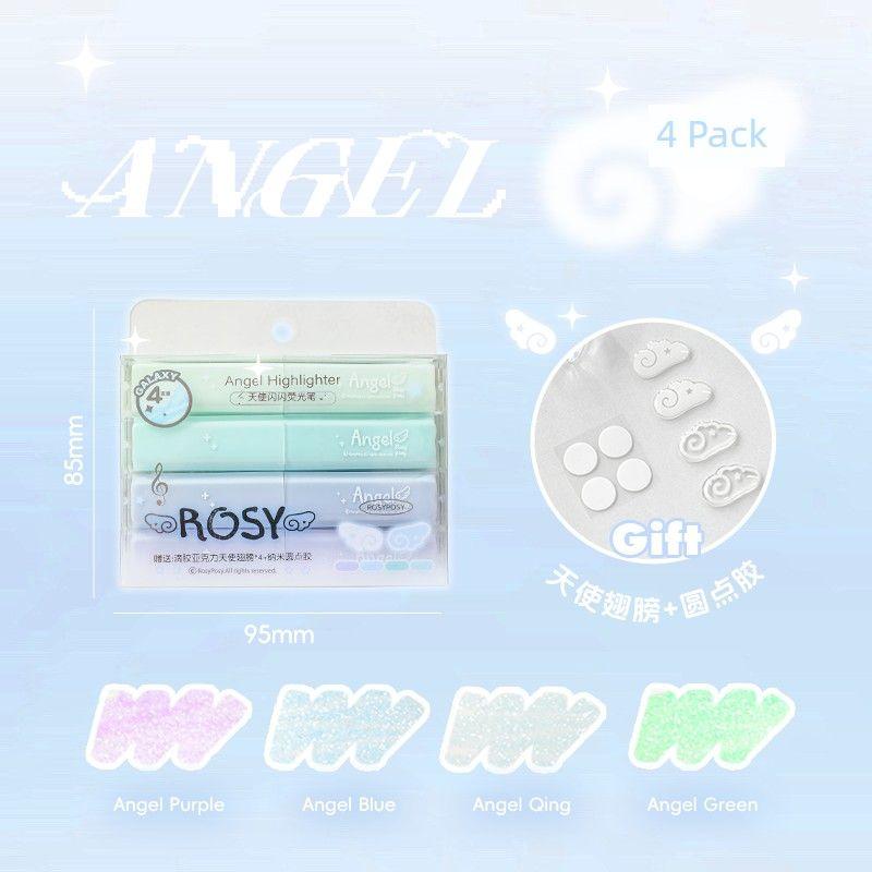 

Rosyposy Soft Set Fluorescent Pen Good-looking Ins Style Marking Pen Color Stroke Key Junior High School Student Flash Mark Sea salt color system-Sea salt