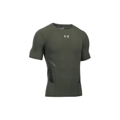 Solid Color Printed Logo Round Neck Short Sleeve Fitness Shirt Men Tops Army-Green 1289555-330