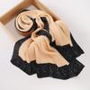 New women's bag head printed yarn scarf, Malaysian wrinkled splicing fashion package headscarf