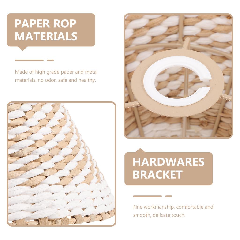 Woven Lamp Shade Creative Decorative Rustic Paper Weaving Lamp Cover Table Floor Light Shade Household Home Lampshade