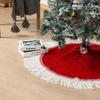 Snowflakes Fringe Side Christmas Tree Skirt 120Cm Edging Christmas Tree Bottom Apron Ornament