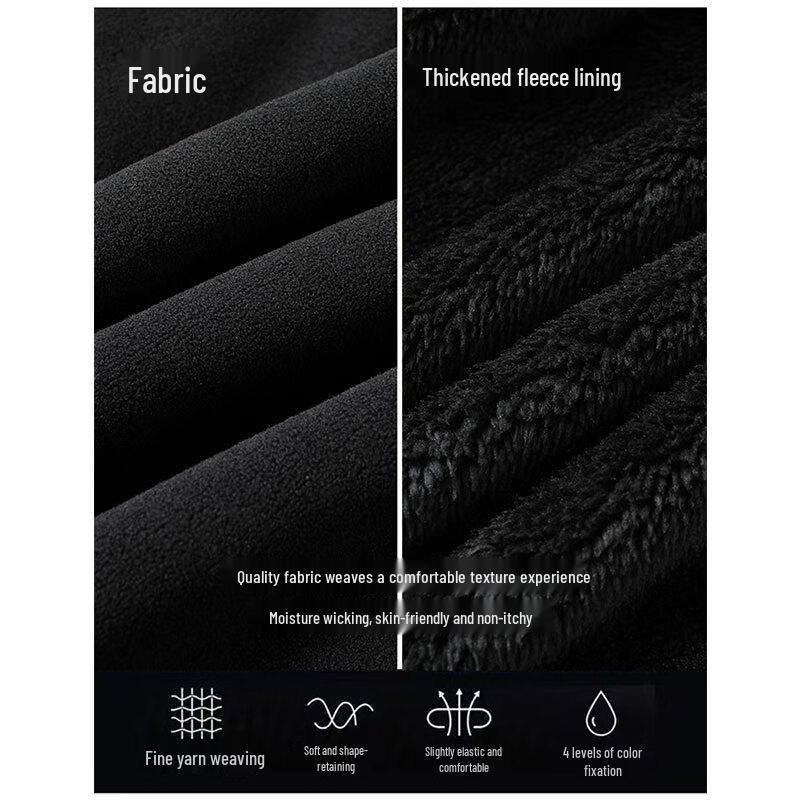 ROMON Men's Thickened Stand Collar Fleece Jacket