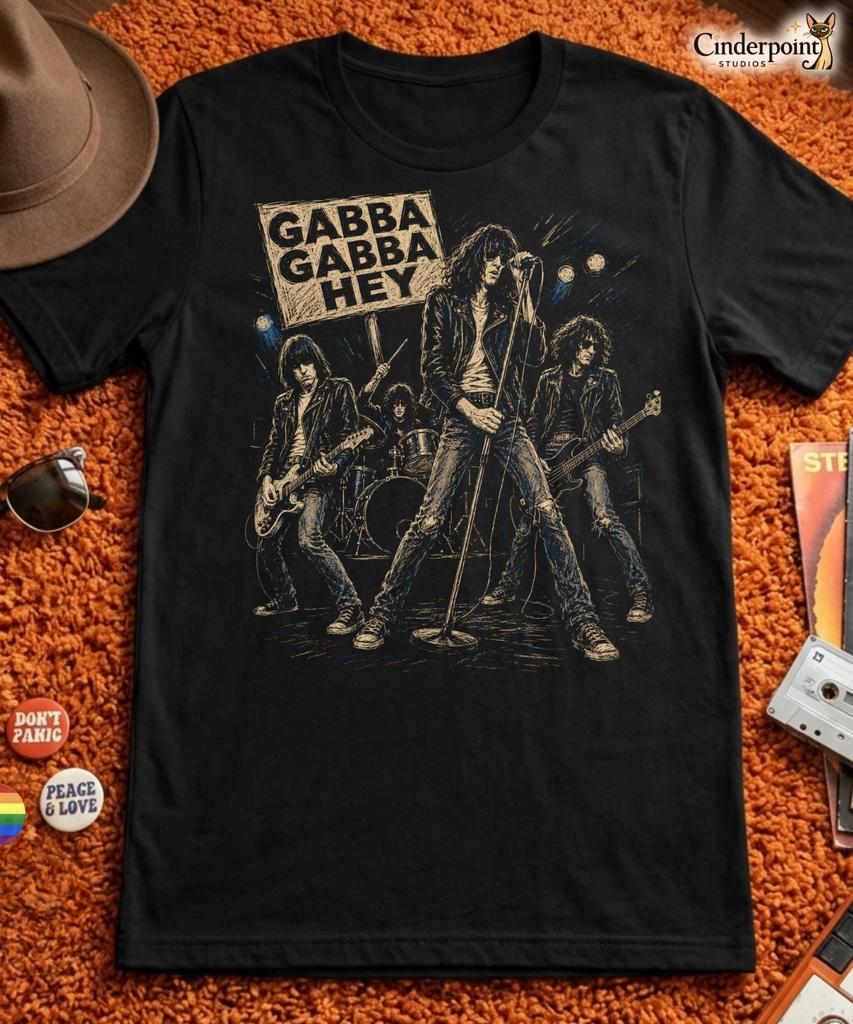 Gabba Gabba Hey Punk Rock Grafik T-Shirt 1976 NYC Underground Konzert T-Shirt XS-5X