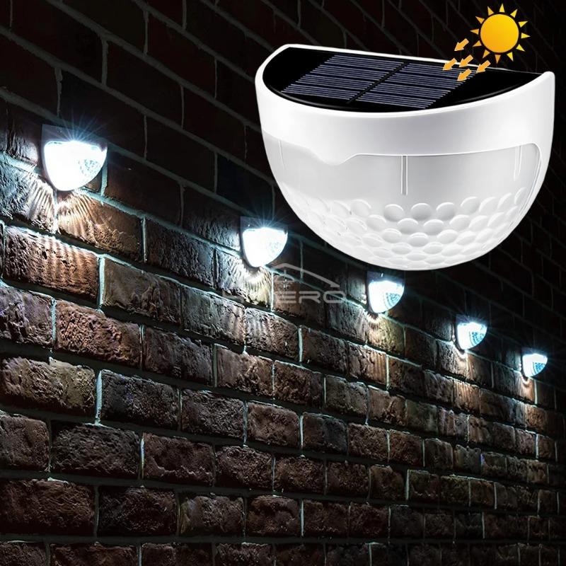 LED Solar Fence Lights Outdoor IP65 Waterproof Wall Lights Corrugated Lights for Fence Terrace Garden Path Decorative Lights