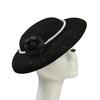 Elegant Pearls Decorated Hat Breathable Linen Stylish Lace Embroidered Bucket Hat For Outdoor Photography
