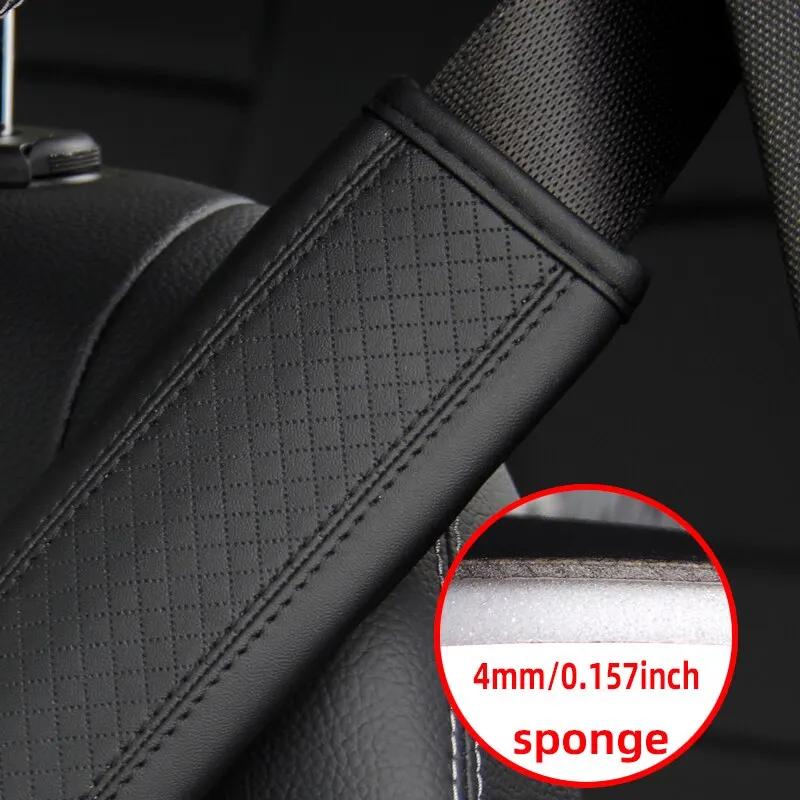 1PCS PU Leather Embossed Car Seat Belt Shoulder Cover Decompression Comfort Car Accessories Safety Belt Protective Cover1PCS PU