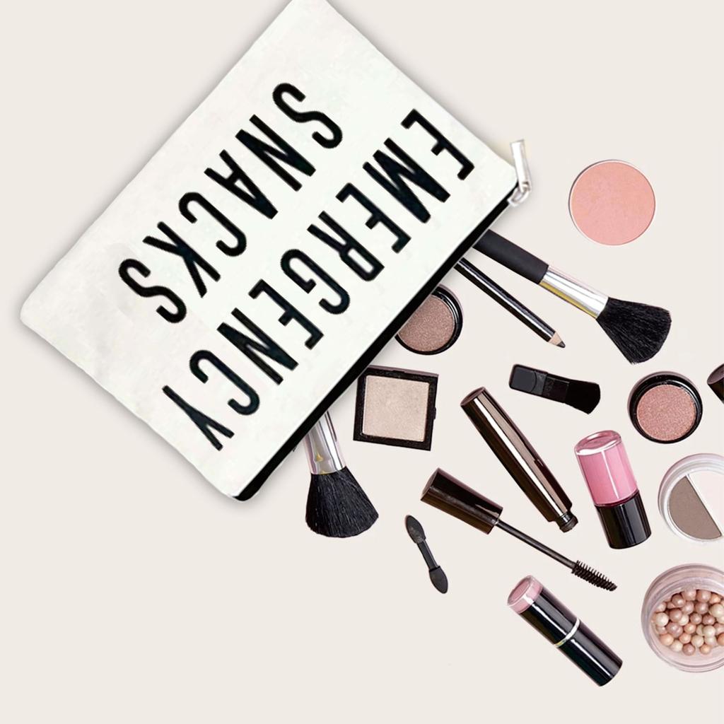 Versatile Canvas Organizer Bag - Foldable, Lightweight & Fade-Resistant with Zip Closure for Toiletries, Makeup, Pens & More