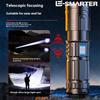 Rechargeable Tactical Flashlights Telescopic Zoomable Emergency Spotlights X3 Portable Laser Flashlights with COB Tail Light