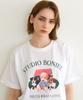 BONIEE Retro Puppy Trio Graphic T-Shirt White