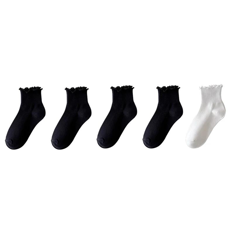 Japanese Winter Rolled Edge Short Socks Cute Socks Women Fresh Winter Wooden Ear Edge Female Socks Student Short Socks JK