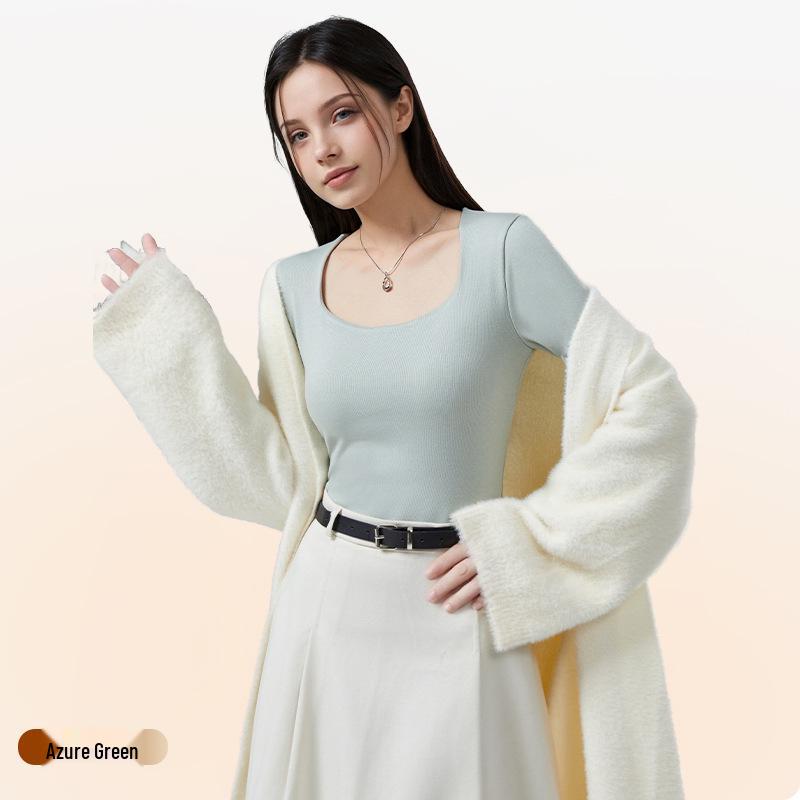 

Бархатный теплый топ с длинным рукавом, на флисовой подкладке, самонагревающийся, для женщин L (suggested weight 115-130 jin)