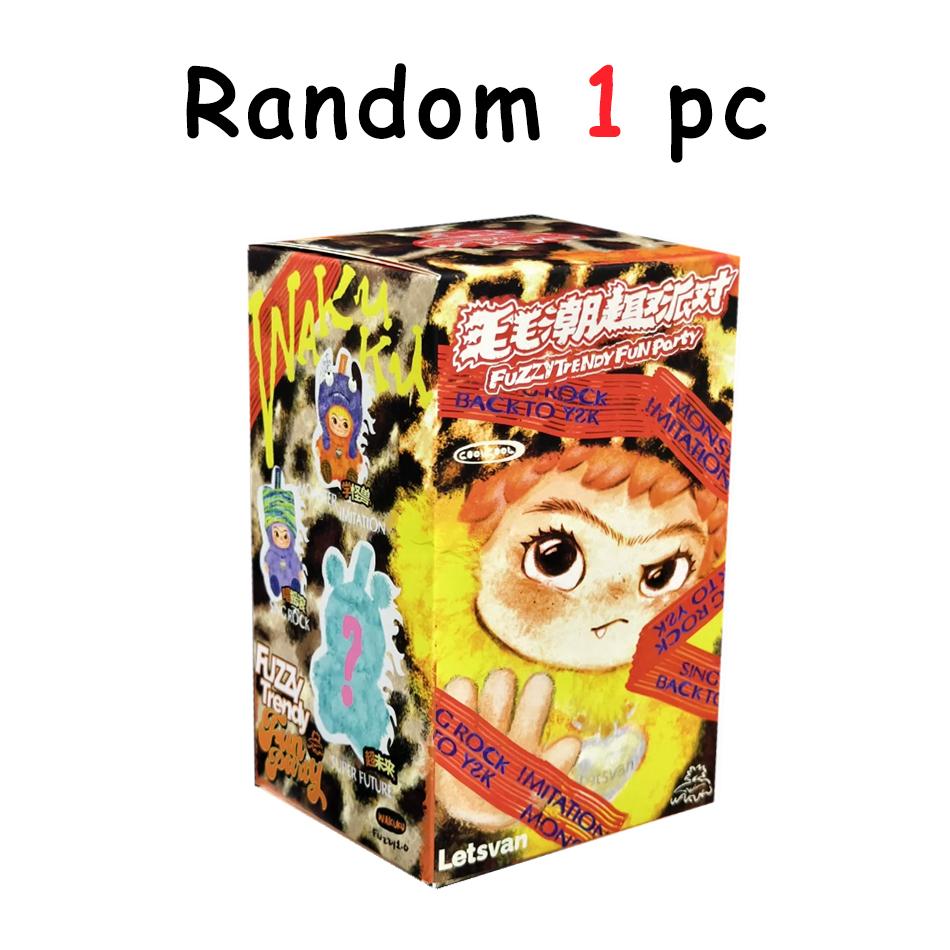 Wakuku Fuzzy In Fashion Fun Party with Box Cute Wakuku Figure Action Box Mystery Cute Doll Bag Pendant Doll Surprise Gift Toy