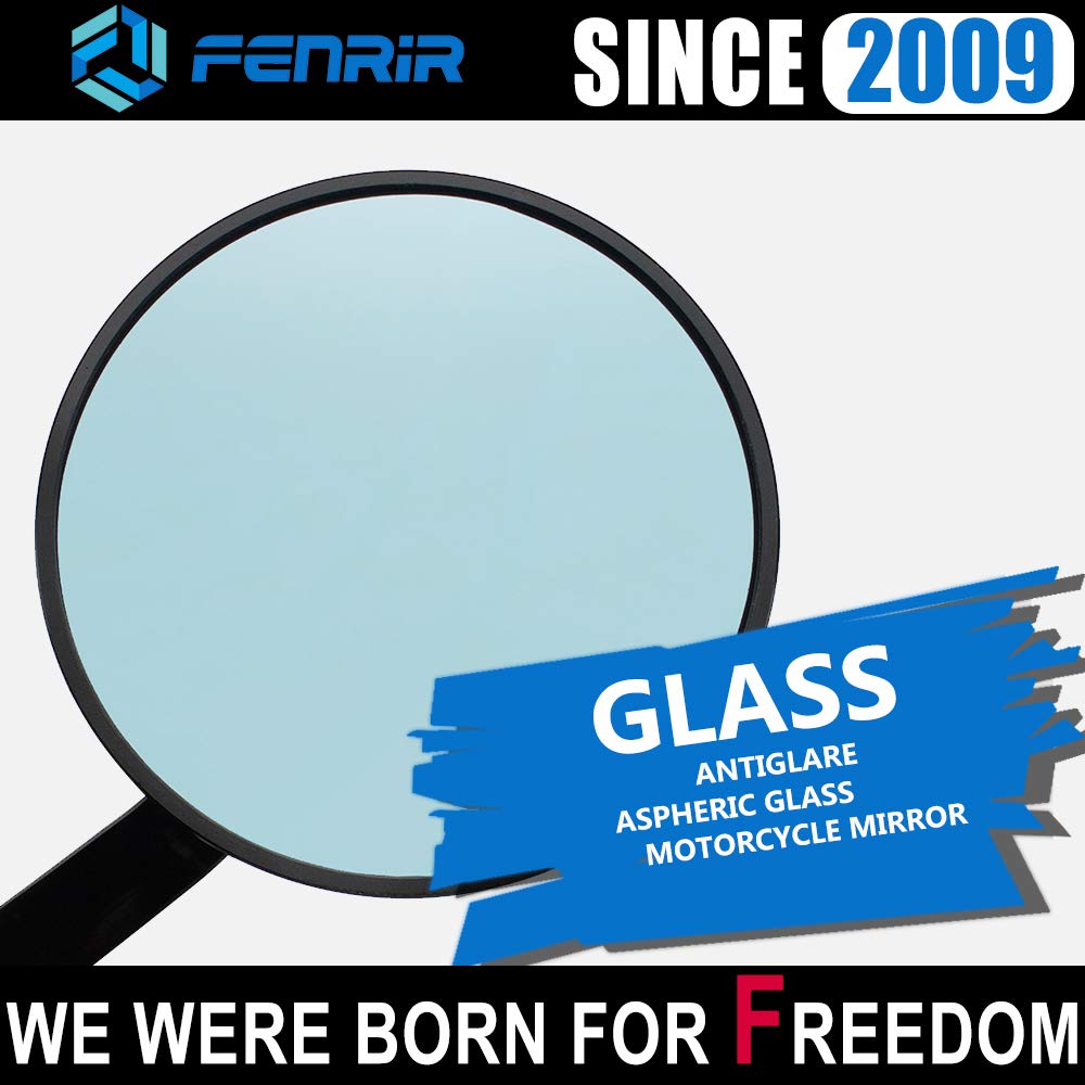 FENRIR Czarny Motocyklowy Ciężarek Kierownicy Retro CNC Anodowany Niebieski Szeroka Krzywizna R1200 nie spełnia kontroli pojazdu Lusterka, Aluminium, Antyodblaskowe, Lusterko, Kąt,
