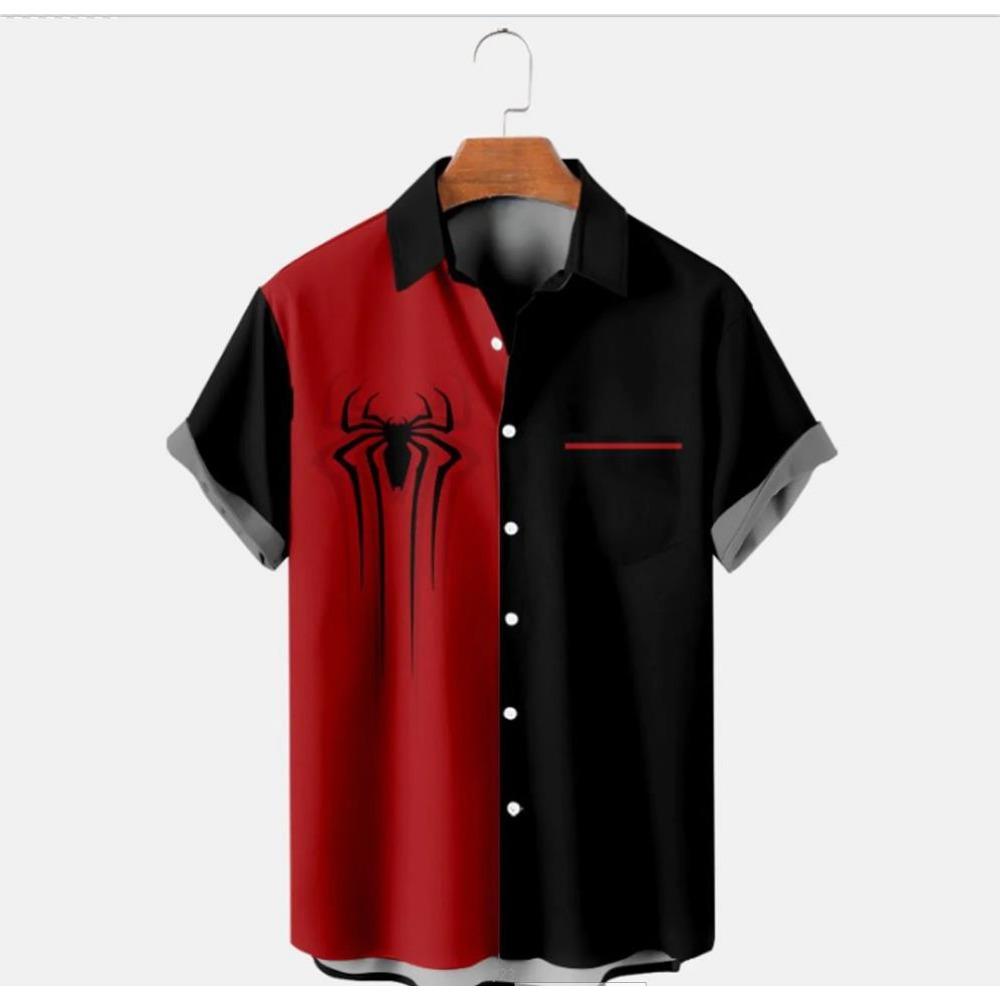 2024 Новый продукт Цветные блоки цифровой печати Летняя рубашка с коротким рукавом — фото 3