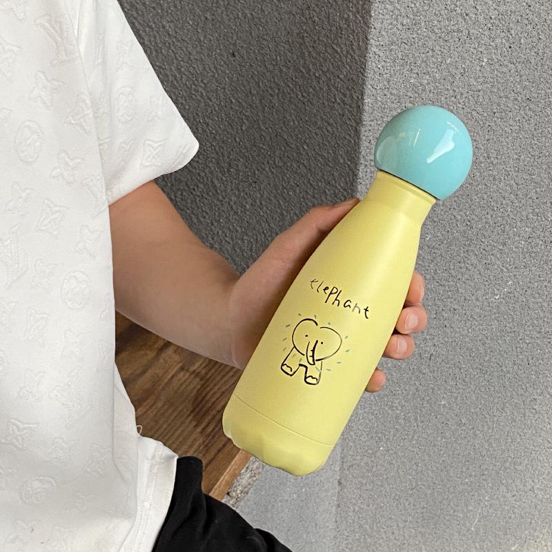 

316 Stainless Steel Thermal Insulation Water Cup, Niche High-End Black Powder Elephant Bowling Cup, Large Capacity Accompanying Cup 350ml