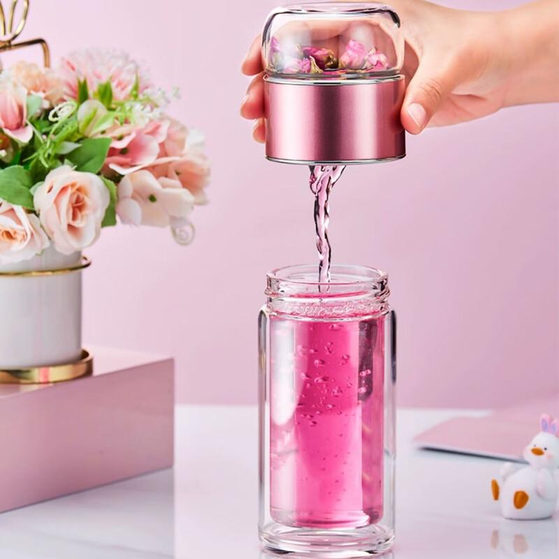 Tianxi Double-Layer Glass Tea Infuser Bottle 450ml
