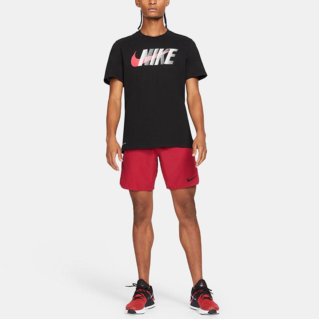 Nike Dfc Slub Block Swoosh Logo Print Short Sleeve Casual T-Shirt Men Tops Black CZ9727-010