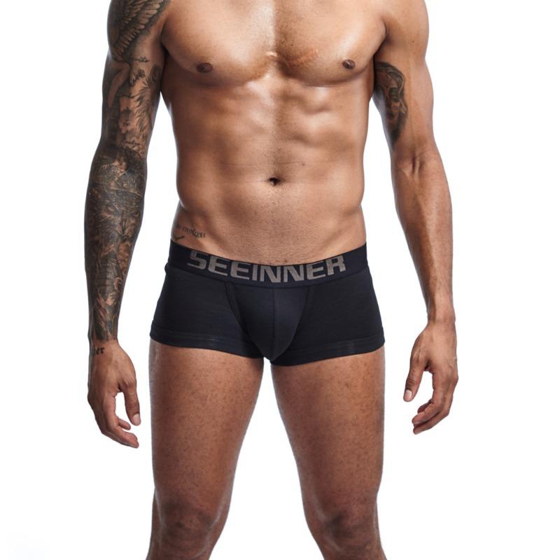 New men's high-quality pure cotton flat-angle solid-color underwear business high-quality four-corner men