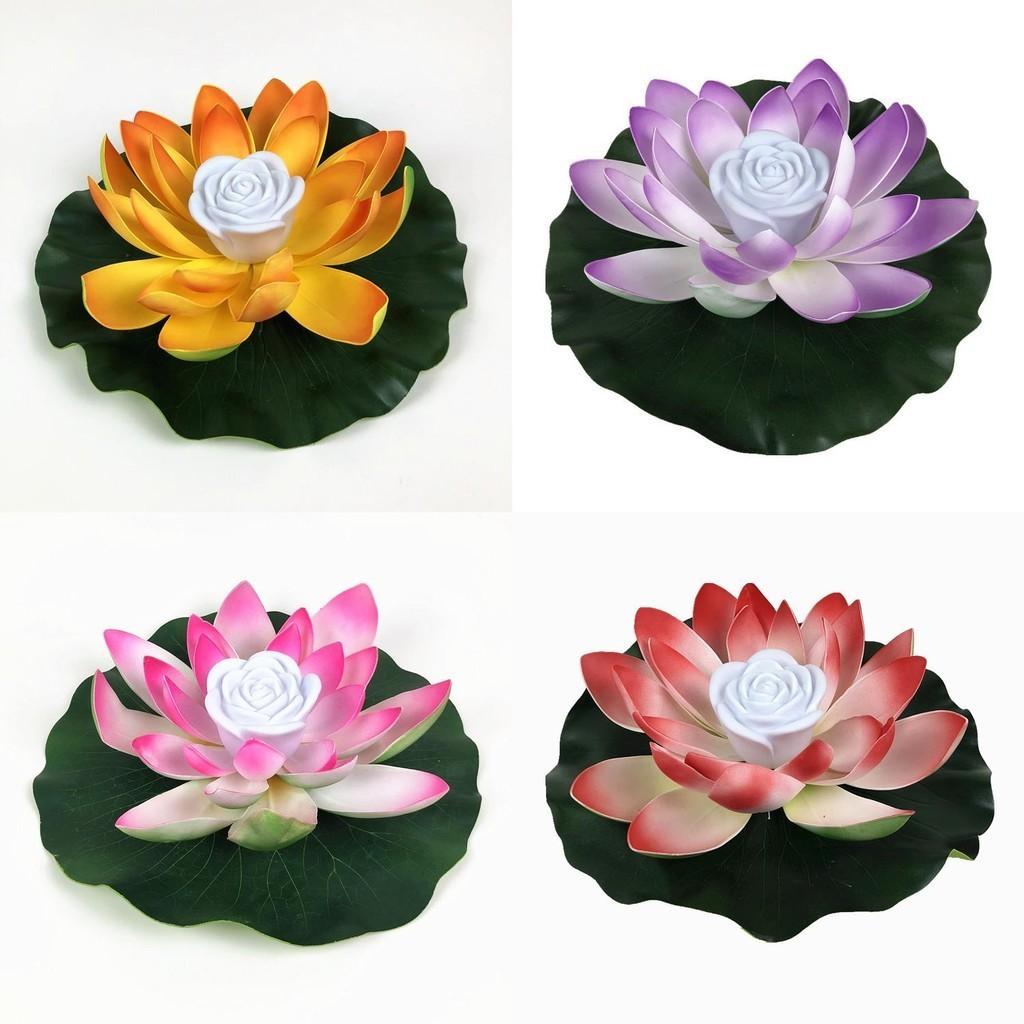 Beautiful Led Lotus Flower Lamp Water Floating Decorative Light With Battery Included For Outdoor And Indoor Use 18cm Red