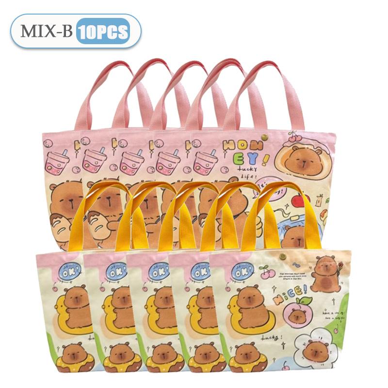 1-20PCS Cartoon Canvas Bag Novelty Tote Bag Kapibara Inner Daily Large Capacity Shoulder Bag Cartoon Capybara Kawaii Hand Bags