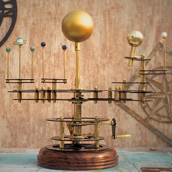 45.72 Cm Orrery, Piece for Book Shelves Brass and Steel Orrery A Functional Model of the Solar System with Planets