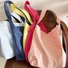 Cream Candy Canvas Bag Ins Wind Dopamine Solid Color Casual Shoulder Underarm Student Schoolbag