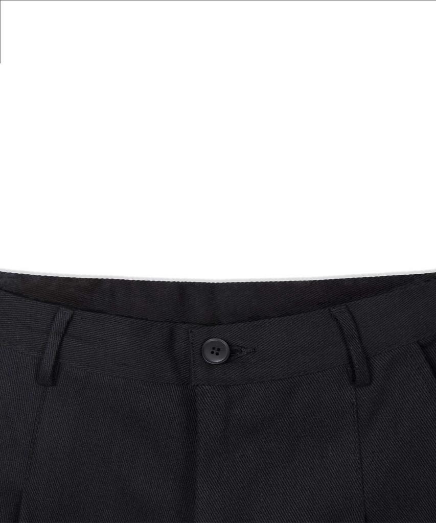 Descheuis Curved Wide Cotton Denim Pants [Black]