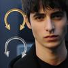 1PC metal Horseshoe Fake Nose Ring C Clip Septum Lip stainless steel Real Piercing Nose Rings Hoop For Women Men Jewelry