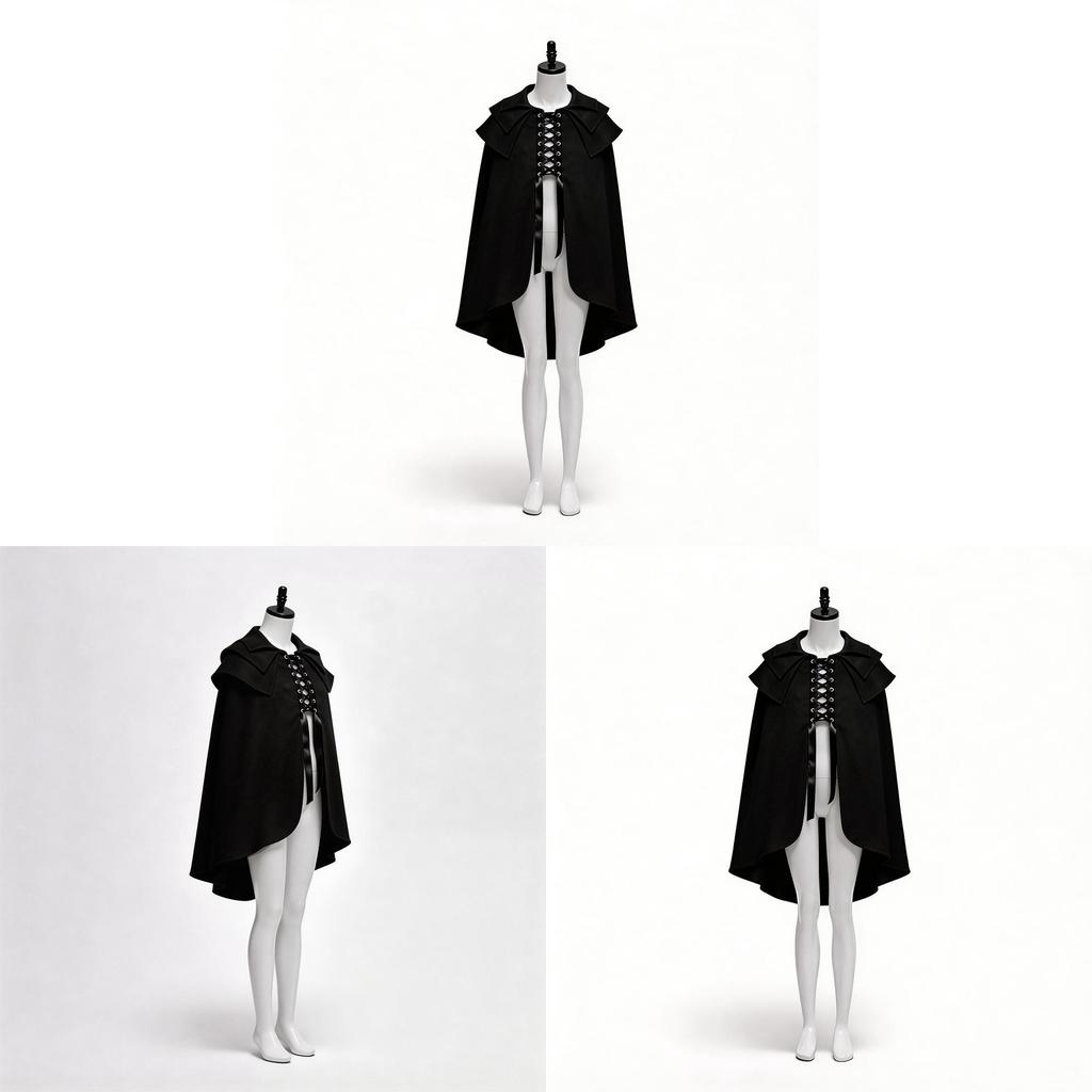 Gothic Cosplay Cape With Polyester Material For Stage Costume And Roleplaying