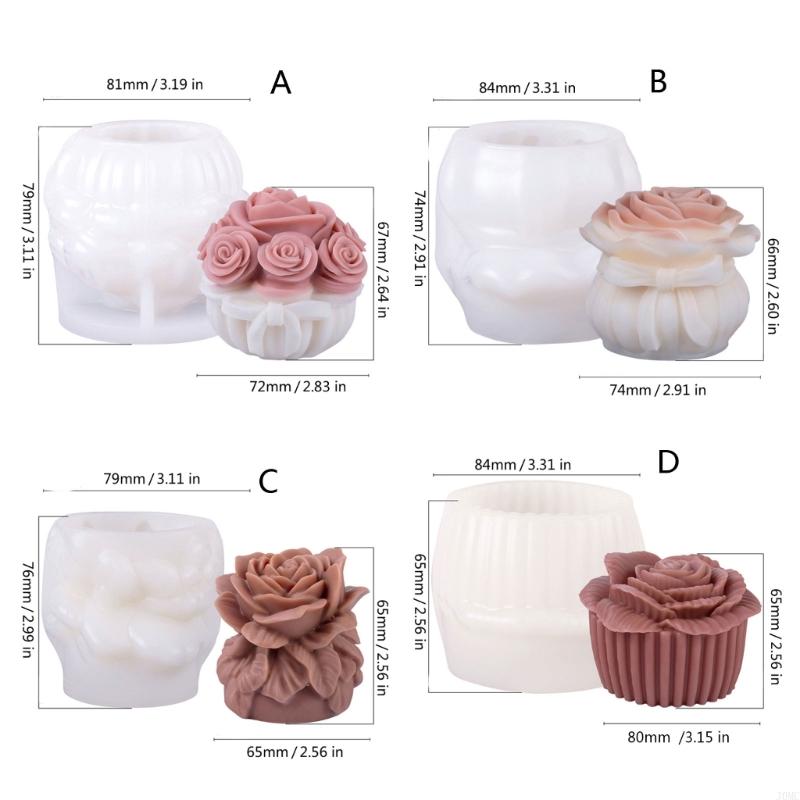 Flower Molds Rose Casting Molds Silicone Mould Plasters Molds Epoxy Resin Molds for Home Decoration J0MC