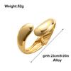 Fashion Smooth Heavy Metal Water Drop Open Bangle Women Hip Hop Rock Gold Color Personality Wide Cuff Bracelets Punk Jewelry