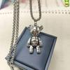 New Simple Niche Creative Trend Movable Bear Pendant Necklace Hip Hop Men and Women Punk Couple Sweater Chain Female GiftJewelry