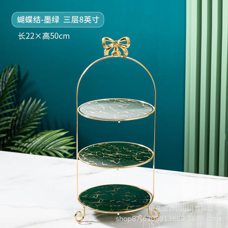 Multi-Tier Glass Dessert Stand Afternoon Tea Cake Serving 8/10 Inch 2-3 Layer Snack Display Rack Minimalist Luxury Style