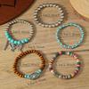 5PCS Boho Beaded Turquoise Bracelet Colorful Western Cowgirl Summer Beach Jewelry