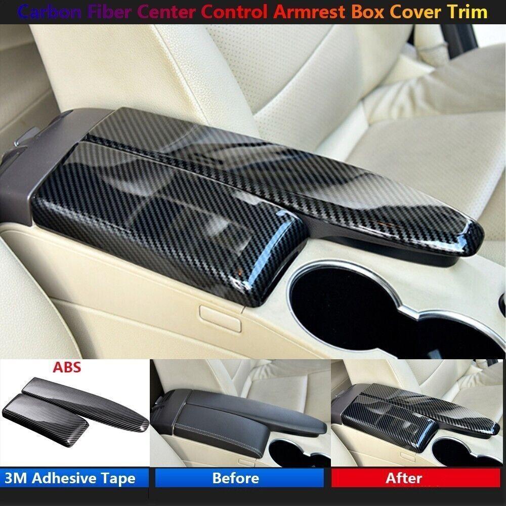 Carbon Fiber Console Armrest Box Cover Trim For Mercedes Benz W204 W212 GLK X204