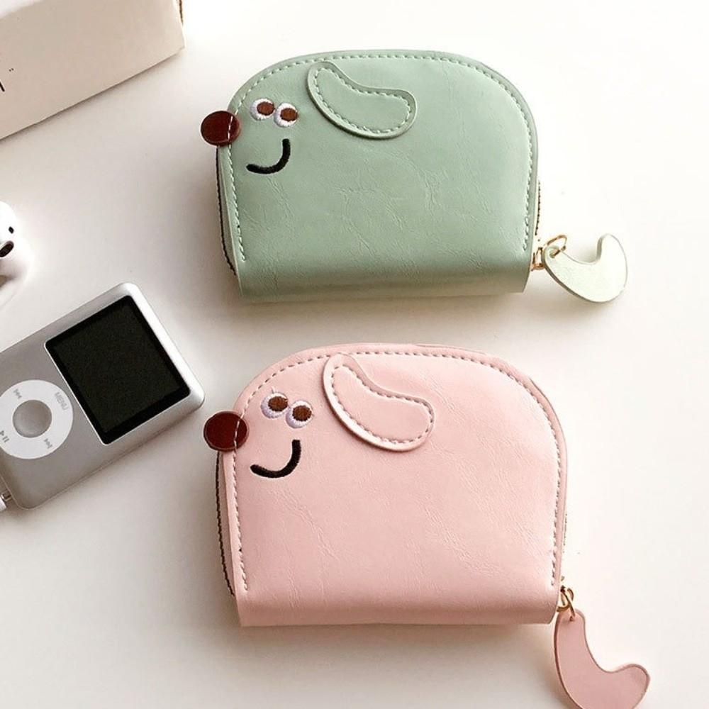 Portable Cartoon Dog Card Bag PU Zipper PU Leather Card Holder Multi-card Slot Korean Style Card Holder Women
