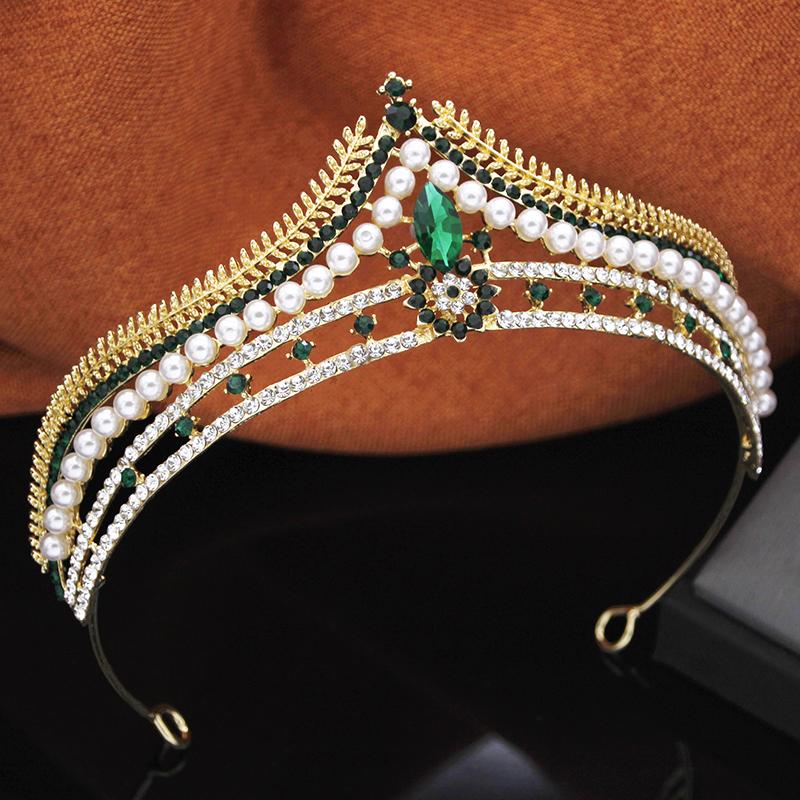 Princess Girls Tiaras and Crowns Rhinestone Imitation Pearls Headband Elegant Bridal Wedding Crown Party Birthday Hair Jewelry