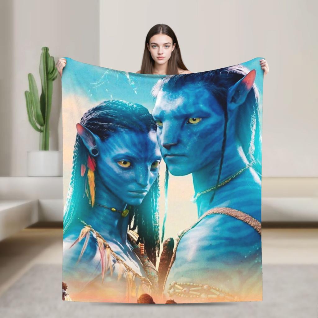 Avatars The Way Of Water Movie Poster Flannel Blanket Boy Soft Cozy Throw Blanket Winter Living Room Bedspread Sofa Bed Cover
