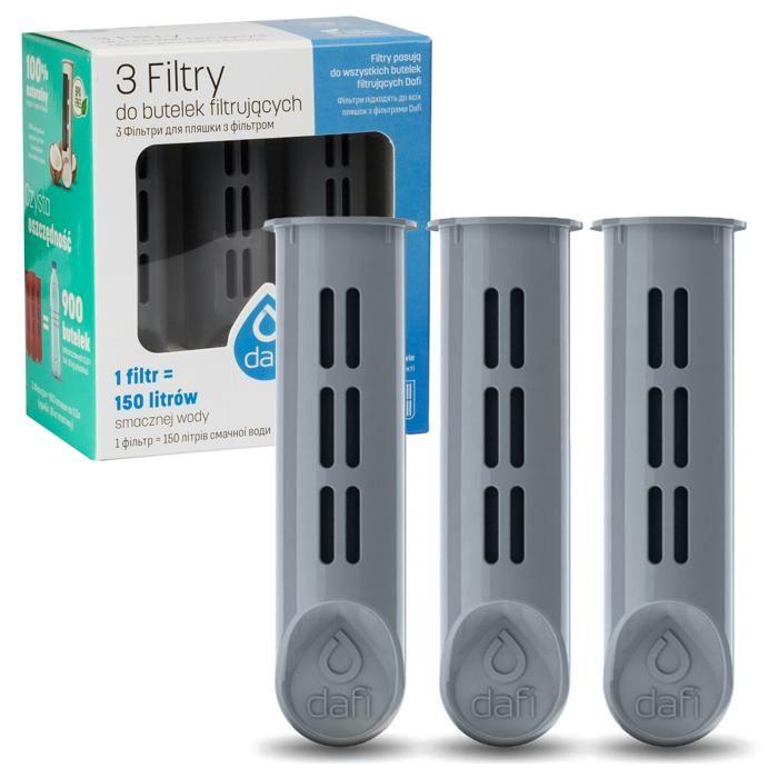 Filtres pour bouteille - Dafi - SOFT et SOLID - 3 pièces - Filtration au charbon actif sans BPA