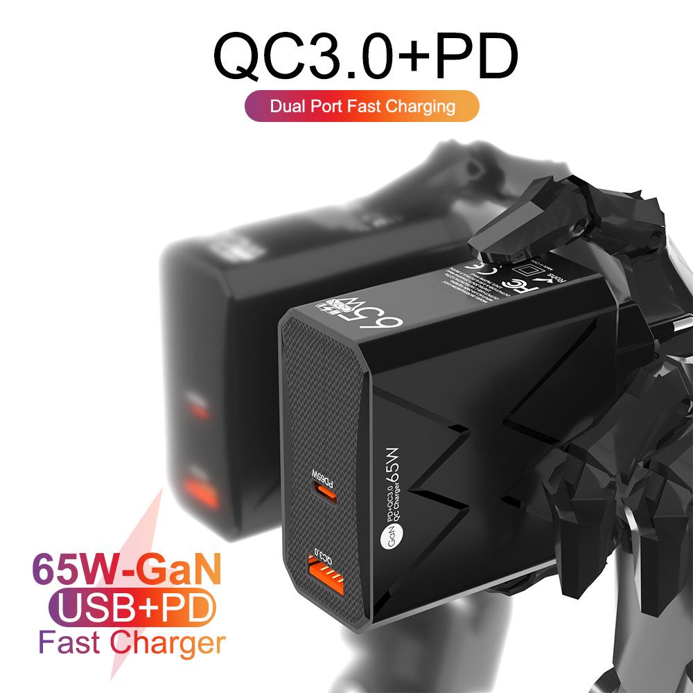 65W QC3.0 6-Port High Power USB Fast Charger for Mobile Phones - US/EU/UK Standard