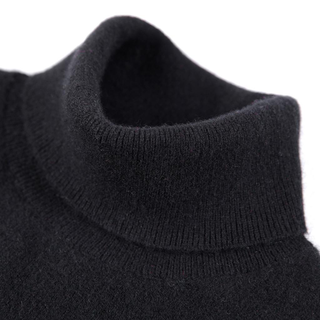 [100% Sheep Wool] Winter Warm and Comfortable Two Collar Woolen Sweater Solid Color Versatile Knitted Base Sweater