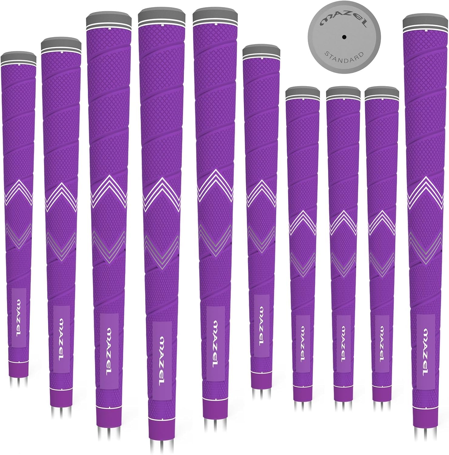 

MAZEL Golf Микро Комфортный для и Набор из 10 Резьбовых Грипов, Противоскользящая Текстура, Прикосновение, Деревья, Айроны, Клубы, (фиолетовый (10 ручек, узор),