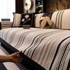 High-End Chenille Striped Jacquard Sofa Cushion Nordic Armless Non-Slip Couch Cover for Four Seasons Cozy Anti-Dirt Dust Cover