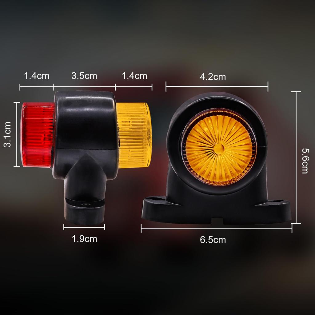 Ygmylandbb LED Side Marker Lamp for Trucks, 8LED Double-sided Emission,