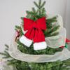 Christmas red velvet large bow decoration, creative three-dimensional flocking bow Christmas tree pendant