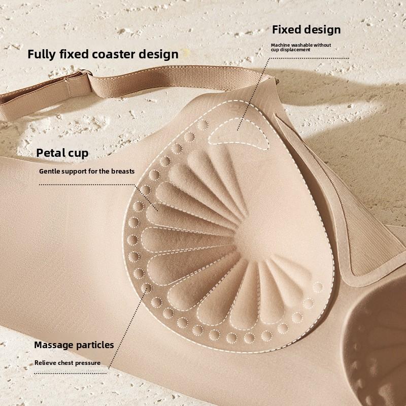 Small V-Neck Soft Support Push Up Bandeau Bra, Wireless Adjustable Side Gathering Shaping Comfort Women's Bra
