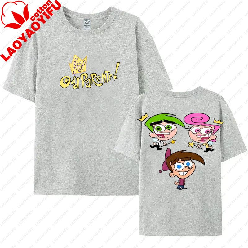 Neuer Stil Cartoon T-Shirt Die Fairly Odd Parents Aufdruck Oberteile Sommer Kurzarm T-Shirts Nostalgie Retro Street Fashion T-Shirts