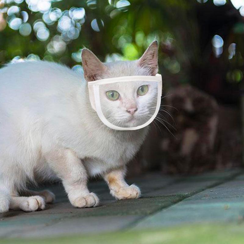 Cat Muzzle Anti Bite Cat Face Protection For Nail Trimming Transparent Kitten Mouth Guard Helmet Pets Supplies