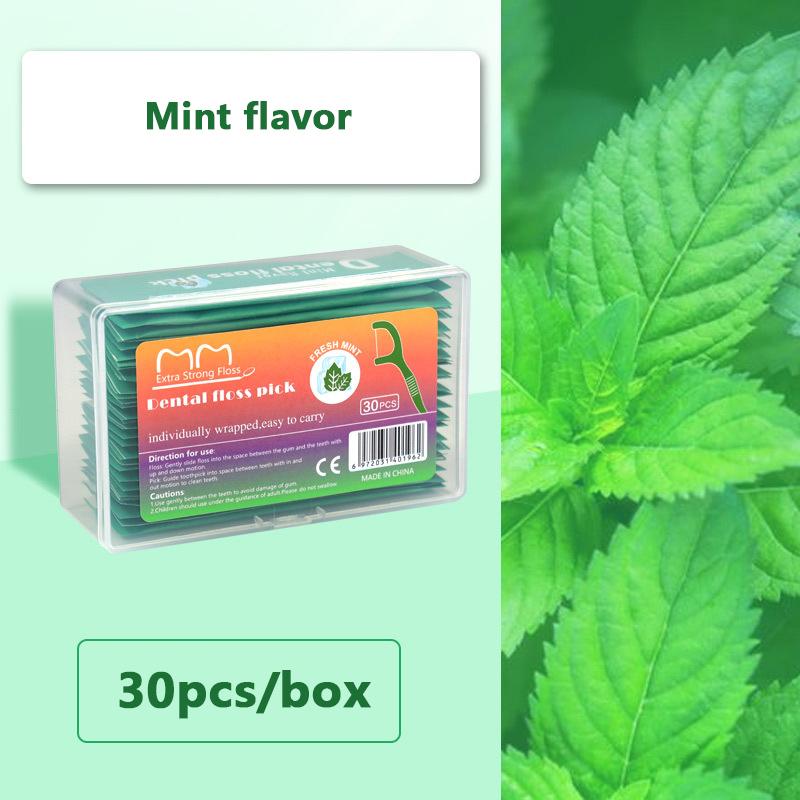 30 Pcs/Box Floss Toothpick Set Colorful Fruit Flavor Dental Floss Pick Portable Toothpick Floss Teeth Cleaner With Storage Tube