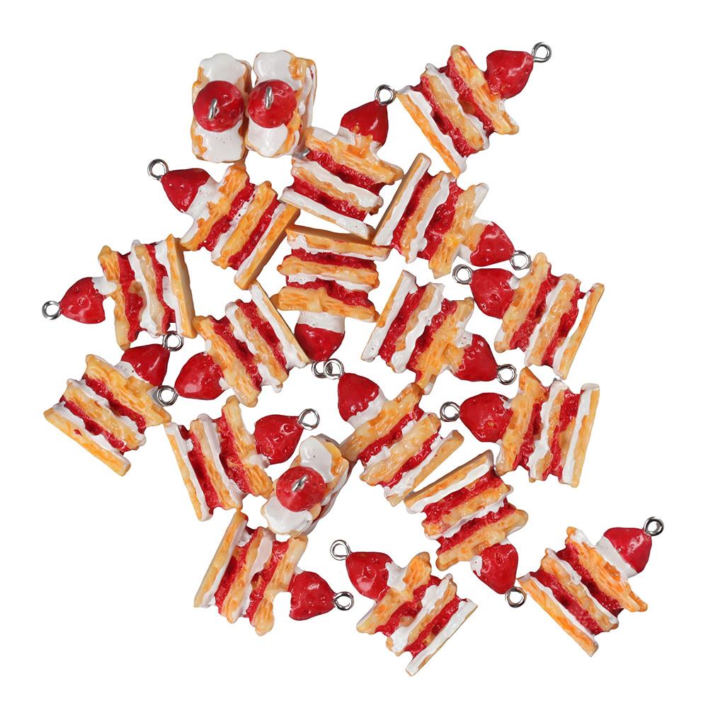 

Симпатичные брелки с клубникой и клубничным тортом, серьги-подвески с имитацией клубники